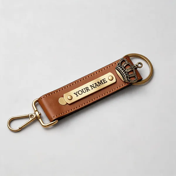 Brown_Leather_Customizable_Keychain