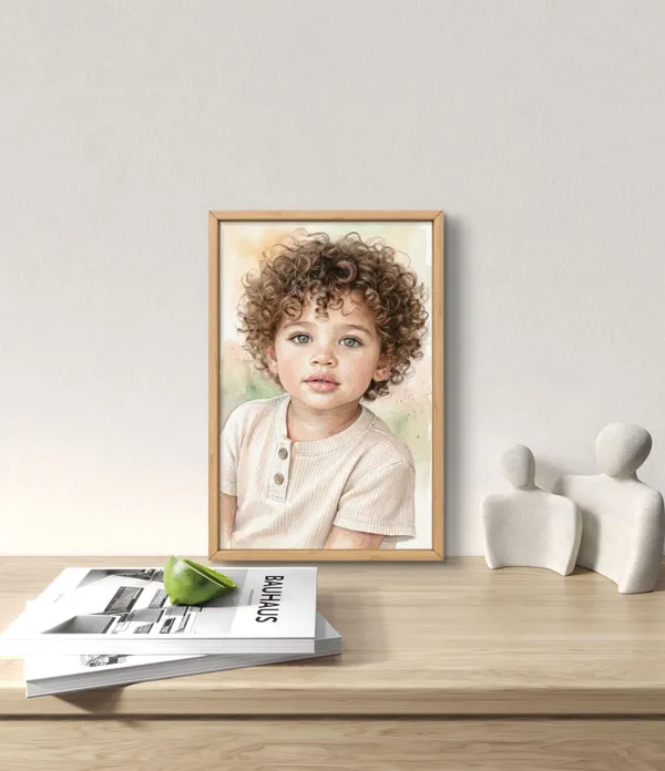 Wood_Frame_Customizable_Digital_Watercolour_Painting