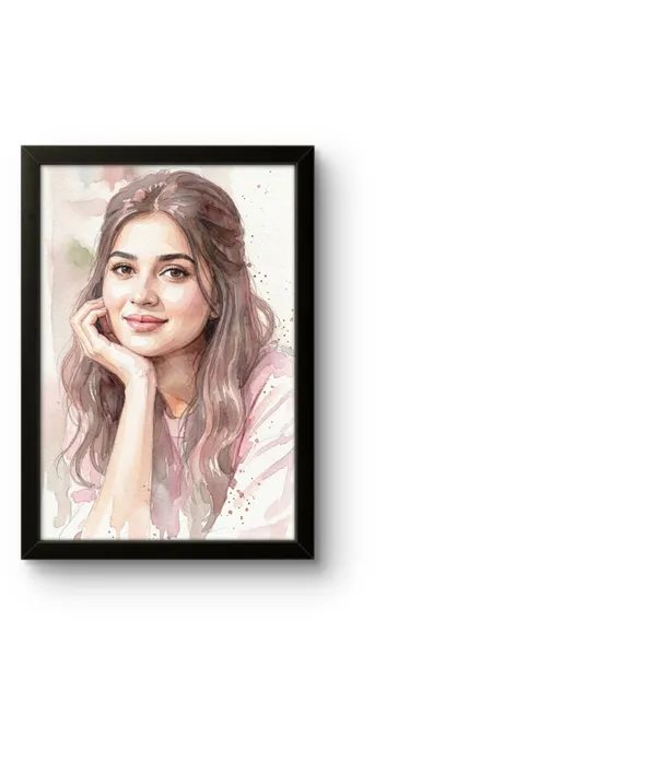 Wood_Frame_Customizable_Digital_Watercolour_Painting