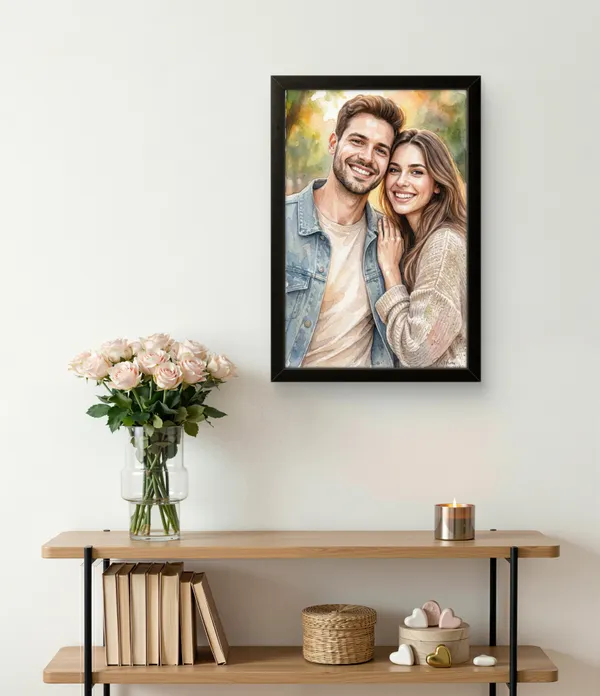Wood_Frame_Customizable_Digital_Watercolour_Painting