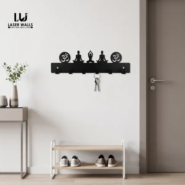 Black_Metal_Om_And_Yoga_Wall_Key_Holder
