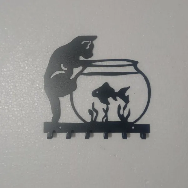 Black_Fishbowl_Cat_Wall_Mounted_Key_Holder