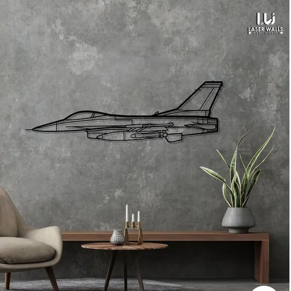F16_From_Laserwall_Metal_Wall_Art_Airplane_Decor_Gift_For_Pilots_Rustic_Wall_Decor_Farmhouse_Metal_Decor_Housewarming_Decor