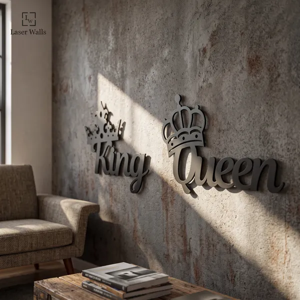 King_Queen_Metal_Art_From_Laserwall_King_Queen_Decoration_Wall_Decoration_Decoration_Wall_Art_Modern_Bedroom_Decoration_Gift
