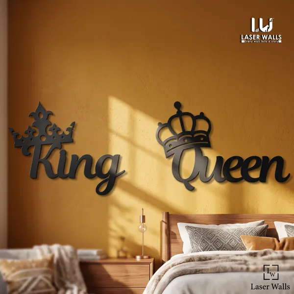 King_Queen_Metal_Art_From_Laserwall_King_Queen_Decoration_Wall_Decoration_Decoration_Wall_Art_Modern_Bedroom_Decoration_Gift