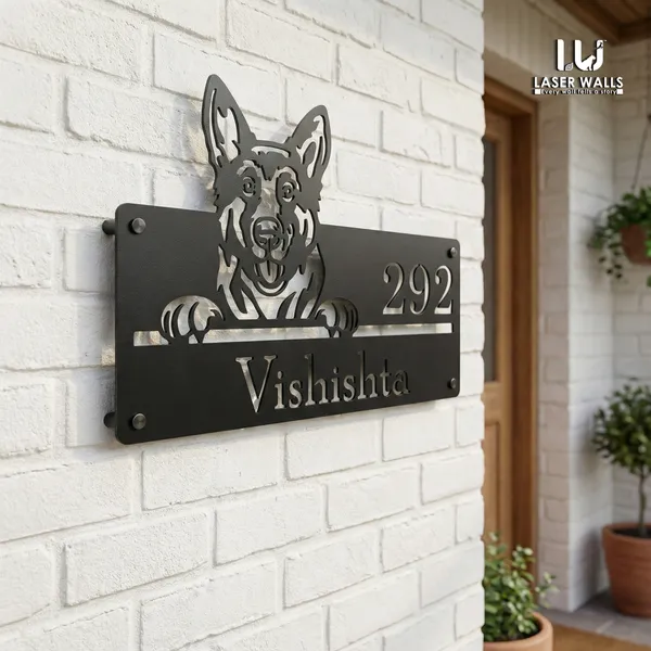 German_Shepherd_Dog_Farm_House_House_Name_Plate_Customised_Plate_Steel_Name_Plate_Lasercut_Name_Plate_Metal_Name_Plate_Office_Name_Plate