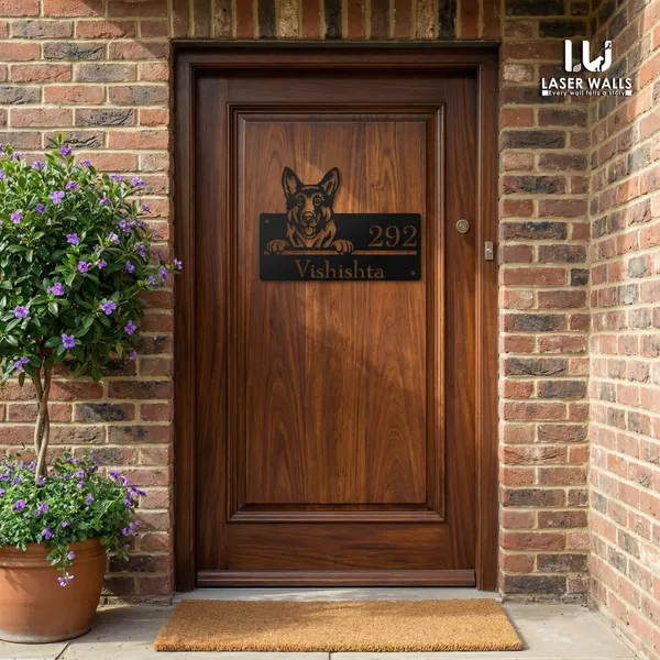 German_Shepherd_Dog_Farm_House_House_Name_Plate_Customised_Plate_Steel_Name_Plate_Lasercut_Name_Plate_Metal_Name_Plate_Office_Name_Plate