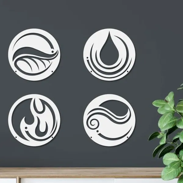 Four_Element_Metal_Wall_Art_Fire_Water_Air_Earth_Metal_Wall_Art_Metal_Wall_Art_For_Living_Room_Metal_Wall_Art_For_Dining_Room_4_Pcs