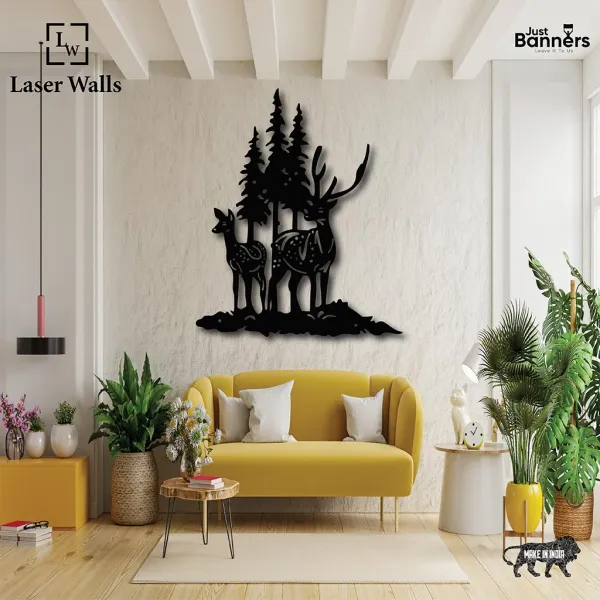 Deer_Metal_Wall_Hanging_Gift_Forest_Landscape_2_Deers_Laserwall