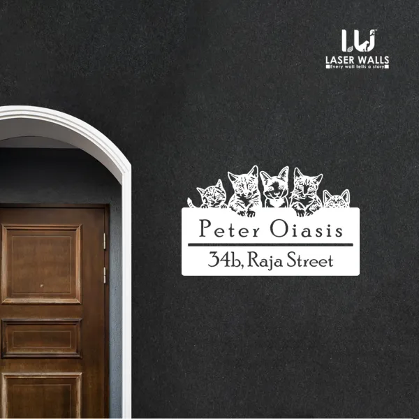 Cute_Peeking_Cats_Kittens_Metal_Address_Sign_House_Number_House_Name_Plate_Outdoor_Name_Plate_Signages_Metal_Name_Plate_Lasercutting_Name_Plate