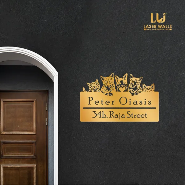 Cute_Peeking_Cats_Kittens_Metal_Address_Sign_House_Number_House_Name_Plate_Outdoor_Name_Plate_Signages_Metal_Name_Plate_Lasercutting_Name_Plate