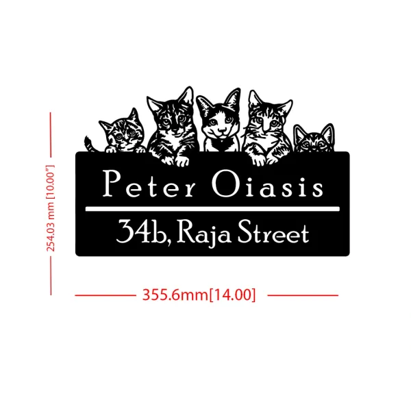 Cute_Peeking_Cats_Kittens_Metal_Address_Sign_House_Number_House_Name_Plate_Outdoor_Name_Plate_Signages_Metal_Name_Plate_Lasercutting_Name_Plate