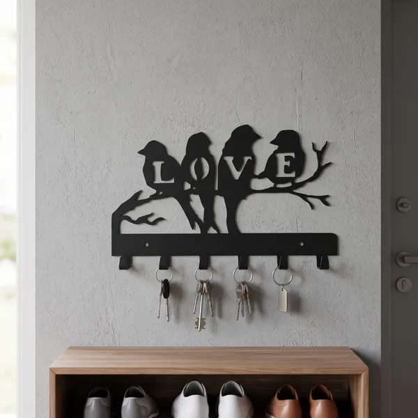 Metal_Decorative_Bird_Motif_Wall_Mounted_Key_Holder