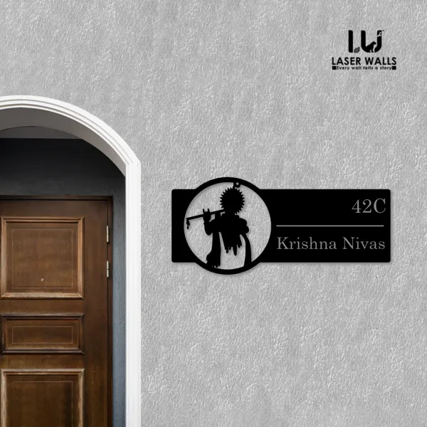 Lord_Krishna_Farm_House_House_Name_Plate_Number_Plate_Wooden_Name_Plate_Customised_Number_Plate_Steel_Name_Plate_Lasercut_Name_Plate