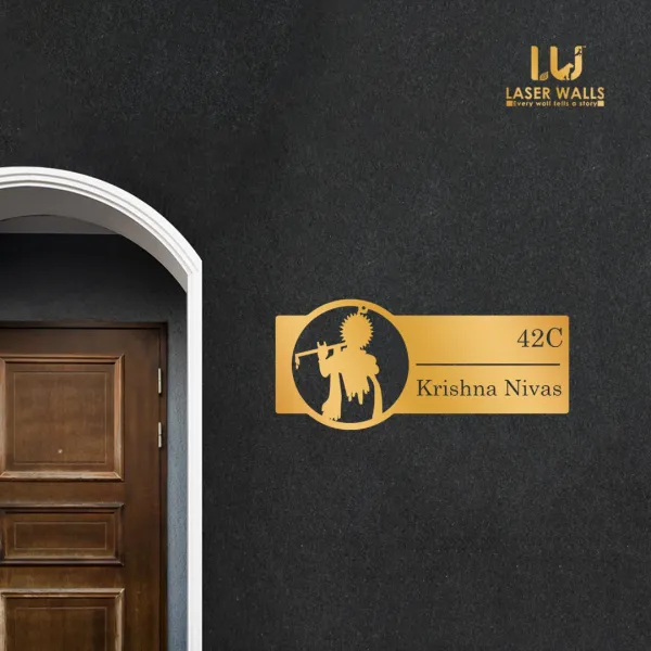 Lord_Krishna_Farm_House_House_Name_Plate_Number_Plate_Wooden_Name_Plate_Customised_Number_Plate_Steel_Name_Plate_Lasercut_Name_Plate