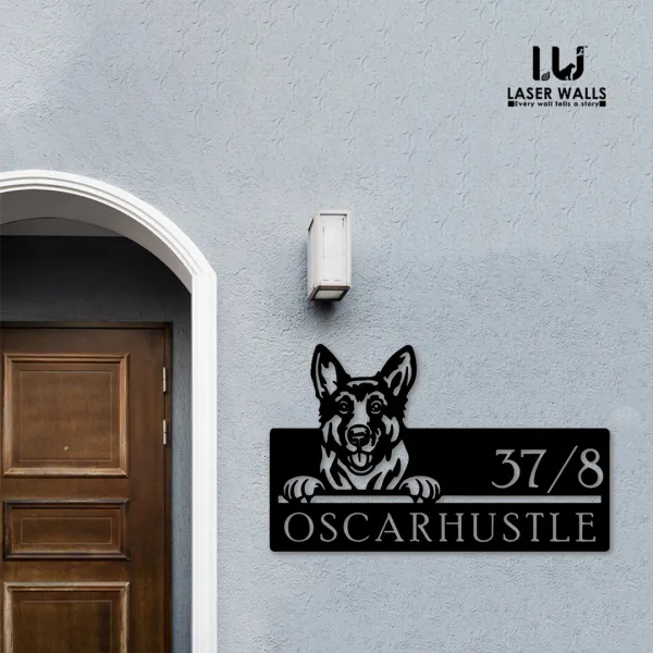 German_Shepherd_Dog_Farm_House_House_Name_Plate_Customised_Plate_Steel_Name_Plate_Lasercut_Name_Plate_Metal_Name_Plate_Office_Name_Plate