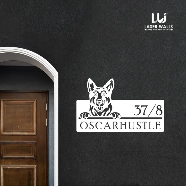 German_Shepherd_Dog_Farm_House_House_Name_Plate_Customised_Plate_Steel_Name_Plate_Lasercut_Name_Plate_Metal_Name_Plate_Office_Name_Plate