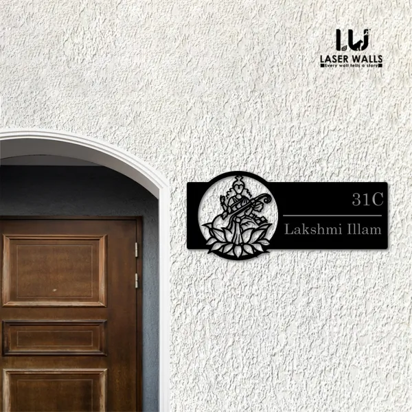 Goddess_Laxhmi_Farm_House_House_Name_Plate_Customised_Name_Plate_Steel_Name_Plate_Lasercut_Name_Plate_Metal_Name_Plate_Office_Signages