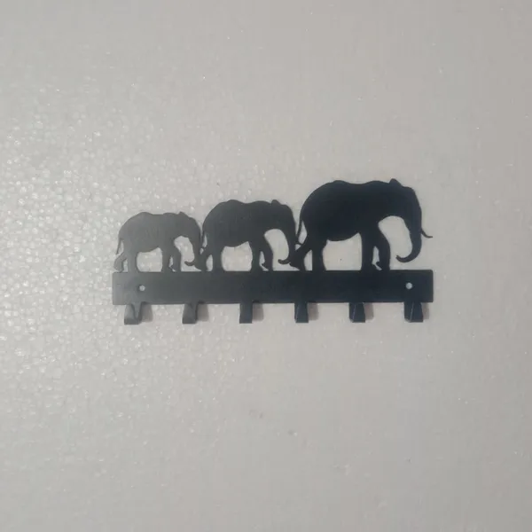 Black_Metal_Elephant_Silhouette_Wall_Mounted_Key_Holder