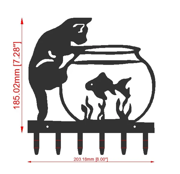 Black_Fishbowl_Cat_Wall_Mounted_Key_Holder