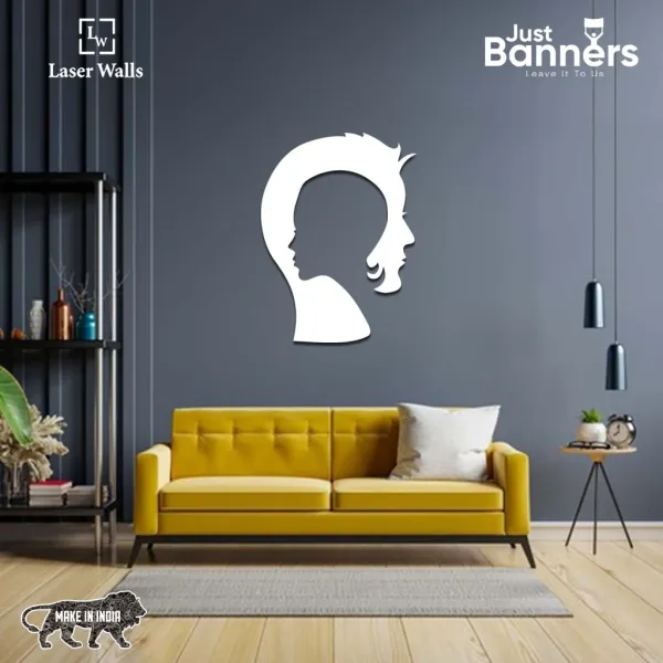 2_Face_Metal_Art_From_Laserwall_Two_Faces_Wall_Poster_Poster_Gift_Interior_Idea_Faces_Wall_Decal_Laser_Cut_Office_Wall_Art