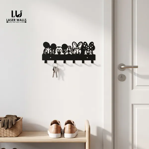 Black_Laser_Cut_Animal_Wall_Mounted_Key_Holder