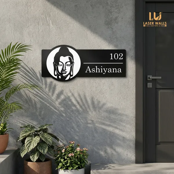 Budha_Farm_House_House_Name_Plate_Number_Plate_Wooden_Name_Plate_Customised_Number_Plate_Steel_Name_Plate_Lasercut_Name_Plate