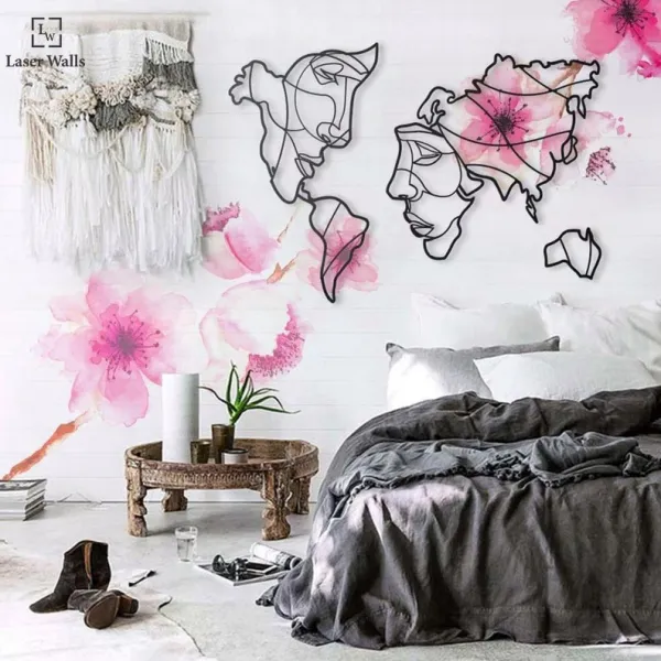 Home_Wall_Art_Metal_Wall_Decoration_Metal_World_Map_Hanging_Metal_World_Map_Minimalist_Line_Art_Aesthetic_Art_Gift_Laserwall