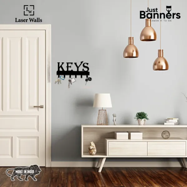 Keys_Key_Holder_Key_Hanger_Metal_Art_Keys_Laserwall_8_X8_Inch