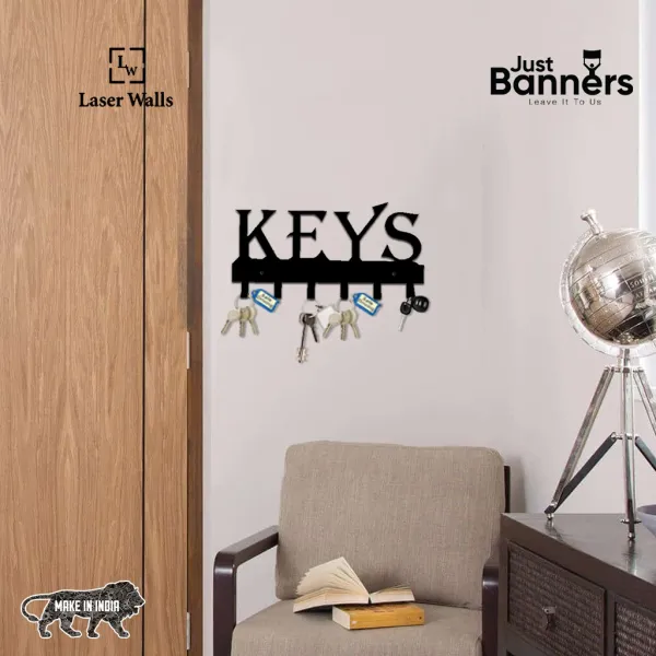 Keys_Key_Holder_Key_Hanger_Metal_Art_Keys_Laserwall_8_X8_Inch