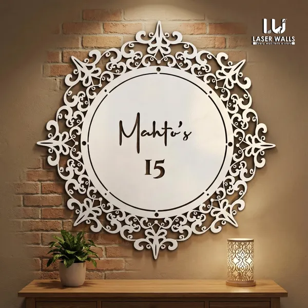 White_Ornate_Personalized_Floral_Wall_Decor