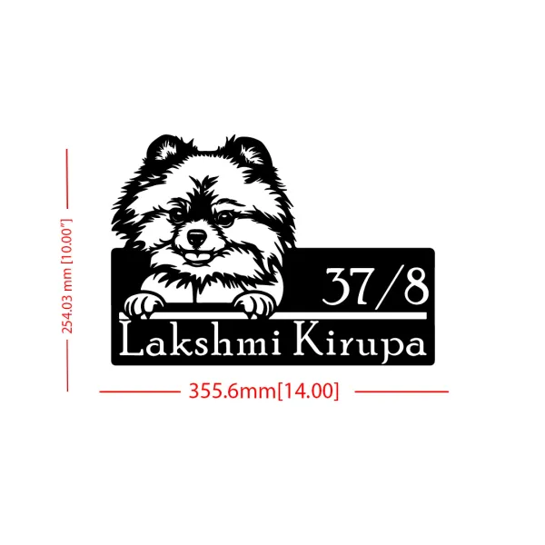Pomeranian_Dog_Farm_House_House_Name_Plate_Customised_Plate_Steel_Name_Plate_Lasercut_Name_Plate_Metal_Name_Plate_Office_Name_Plate