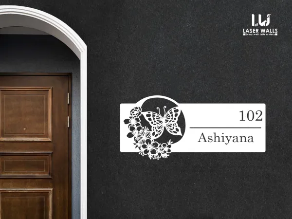 Flower_Name_Plate_Farm_House_House_Name_Plate_Number_Plate_Wooden_Name_Plate_Customised_Number_Plate_Steel_Name_Plate_Lasercut_Name_Plate