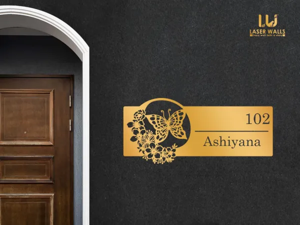 Flower_Name_Plate_Farm_House_House_Name_Plate_Number_Plate_Wooden_Name_Plate_Customised_Number_Plate_Steel_Name_Plate_Lasercut_Name_Plate