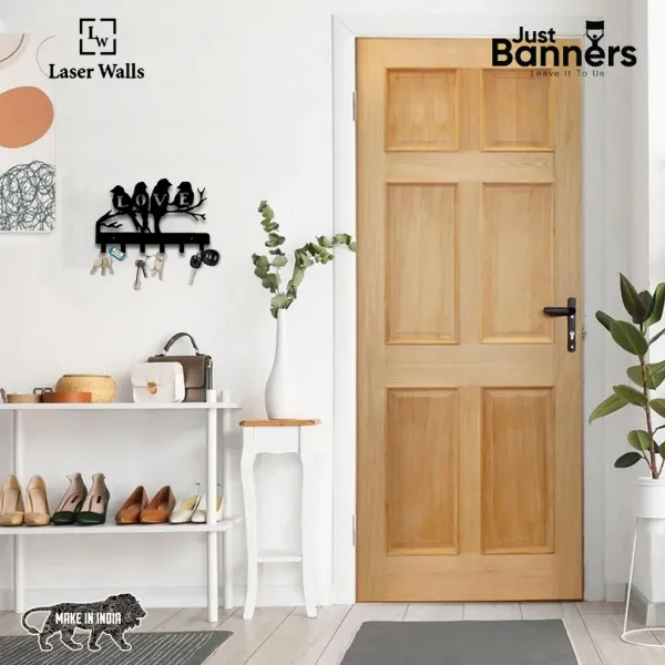 Love_Birds_Key_Holder_Key_Organier_Metal_Key_Holder_Laserwall_8_X8_Inch