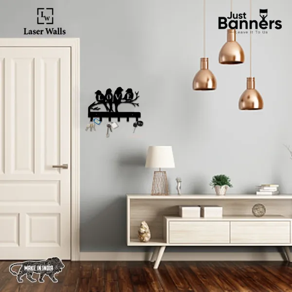 Love_Birds_Key_Holder_Key_Organier_Metal_Key_Holder_Laserwall_8_X8_Inch