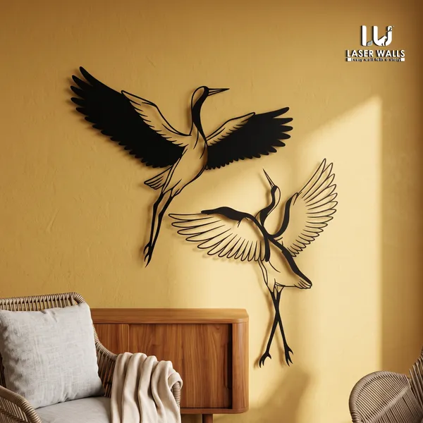 Metal_Contemporary_Crane_Bird_Wall_Decor