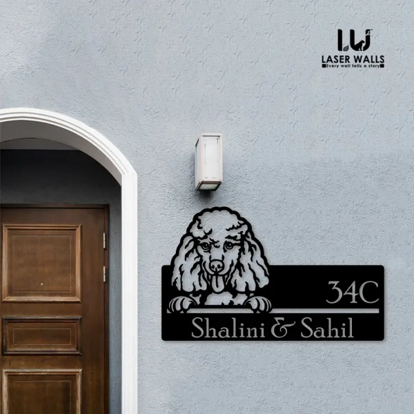 Poodle_Dog_Farm_House_House_Name_Plate_Customised_Plate_Steel_Name_Plate_Lasercut_Name_Plate_Metal_Name_Plate_Office_Name_Plate