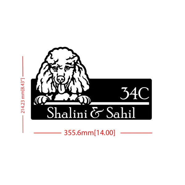 Poodle_Dog_Farm_House_House_Name_Plate_Customised_Plate_Steel_Name_Plate_Lasercut_Name_Plate_Metal_Name_Plate_Office_Name_Plate