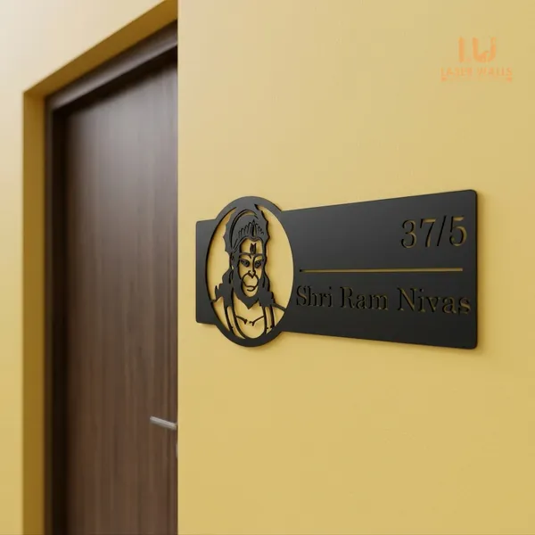 Hanuman_Farm_House_House_Name_Plate_Number_Plate_Wooden_Name_Plate_Customised_Number_Plate_Steel_Name_Plate_Lasercut_Name_Plate