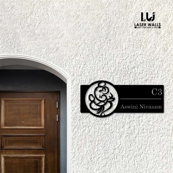 Lord_Ganesha_Farm_House_House_Name_Plate_Number_Plate_Wooden_Name_Plate_Customised_Number_Plate_Steel_Name_Plate_Lasercut_Name_Plate