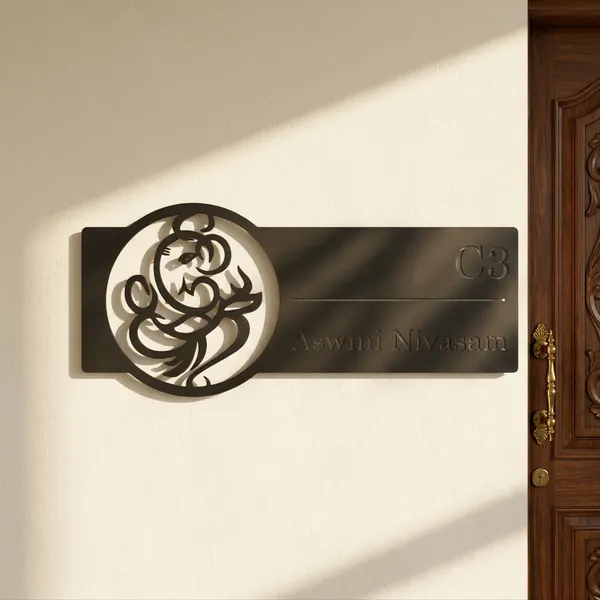 Lord_Ganesha_Farm_House_House_Name_Plate_Number_Plate_Wooden_Name_Plate_Customised_Number_Plate_Steel_Name_Plate_Lasercut_Name_Plate