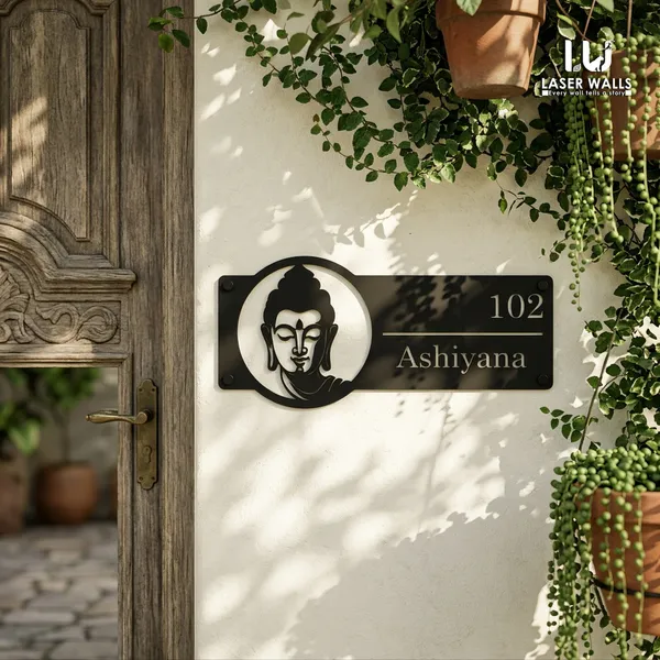 Farm_House_House_Name_Plate_Number_Plate_Wooden_Name_Plate_Customised_Number_Plate_Steel_Name_Plate_Lasercut_Name_Plate_Budha_Name_Plate
