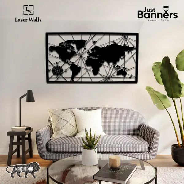 World_Map_Frame_Metal_Art_From_Laserwall_Metal_World_Map_Wall_Art_World_Map_Compass_Continent_Metal_Wall_Decor_Interior_Decoration_Wall_Hangings