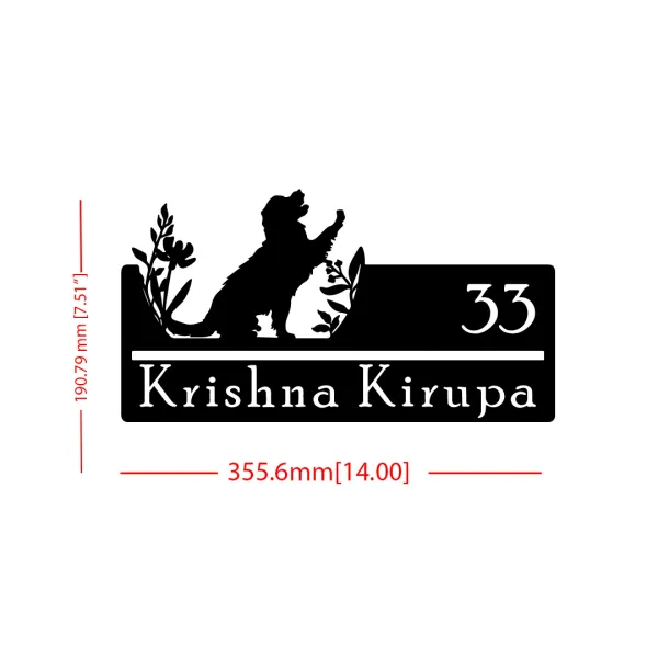 Golden_Retreiver_Dog_Farm_House_House_Name_Plate_Customised_Plate_Steel_Name_Plate_Lasercut_Name_Plate_Metal_Name_Plate_Office_Name_Plate
