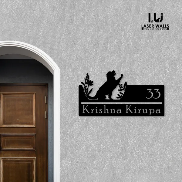 Golden_Retreiver_Dog_Farm_House_House_Name_Plate_Customised_Plate_Steel_Name_Plate_Lasercut_Name_Plate_Metal_Name_Plate_Office_Name_Plate