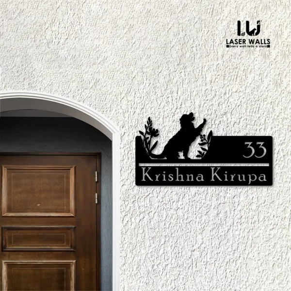 Golden_Retreiver_Dog_Farm_House_House_Name_Plate_Customised_Plate_Steel_Name_Plate_Lasercut_Name_Plate_Metal_Name_Plate_Office_Name_Plate