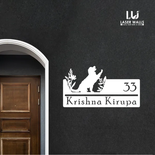 Golden_Retreiver_Dog_Farm_House_House_Name_Plate_Customised_Plate_Steel_Name_Plate_Lasercut_Name_Plate_Metal_Name_Plate_Office_Name_Plate