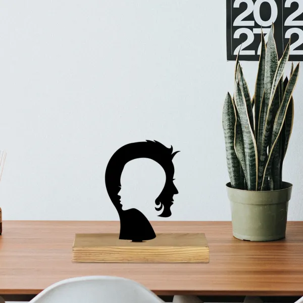 Modern_Art_Women_Face_Table_Top_Metal_Art_Lasercut_Office_Art
