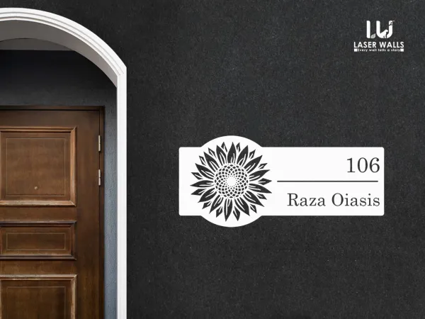 Sunflower_Name_Plate_Farm_House_House_Name_Plate_Number_Plate_Wooden_Name_Plate_Customised_Number_Plate_Steel_Name_Plate_Lasercut_Name_Plate